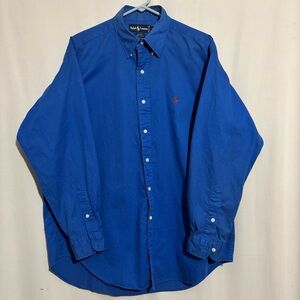 Ralph Lauren Blaire Vibrant Blue Long Sleeve Button up Dress Shirt size L